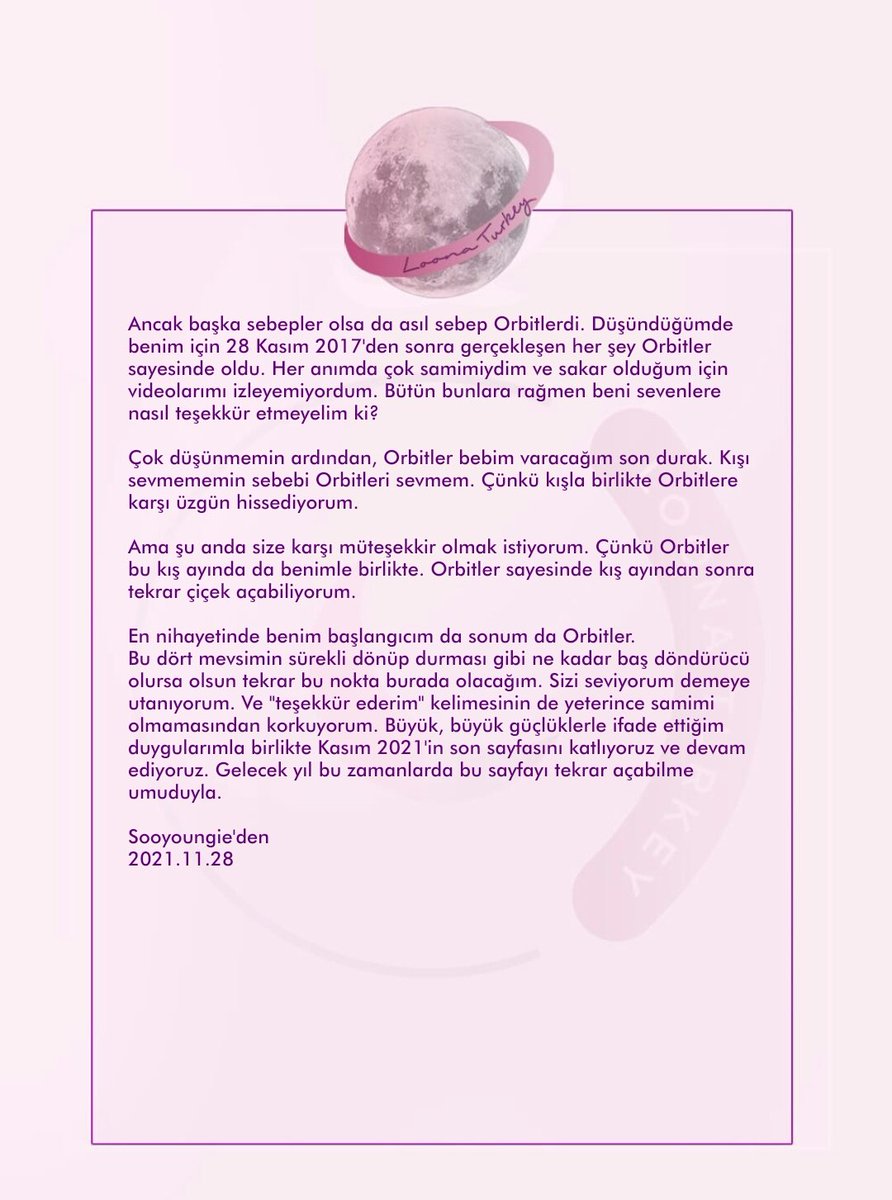 LOONATurkey's tweet photo. 211128 | #Yves'in yıl dönümüne özel Orbitlere yazdığı mektup 💌
#4YearsWithYves https://t.co/L4gsDG7uBB