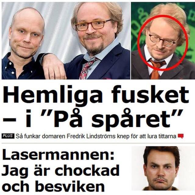 dekman's tweet photo. Fortfarande roligt när Lasermannen var chockad och besviken över fusket i På Spåret 😁 https://t.co/bEROiv0etn