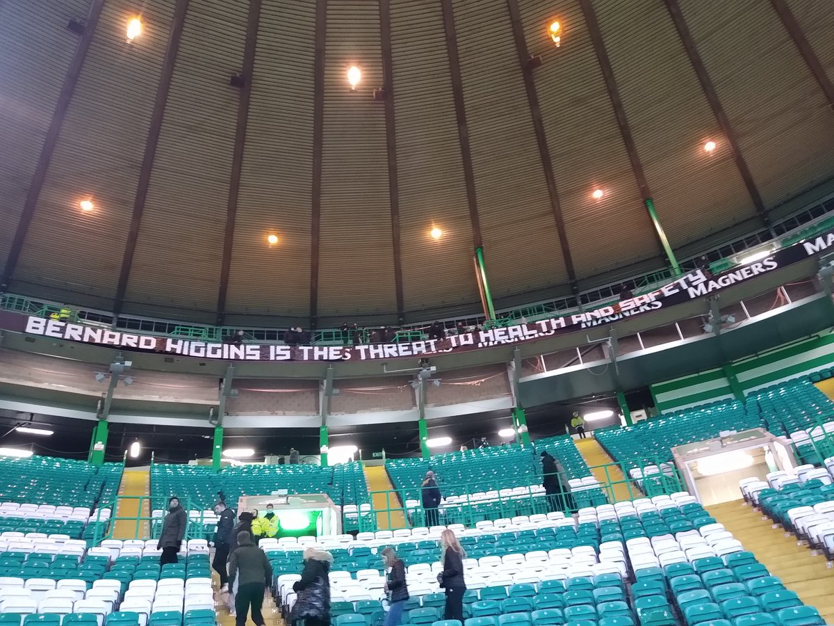 CelticResearch's tweet photo. Anti Higgins protest resuming after the match.

Green Brigade sit in
And Bhoys banner unfurled https://t.co/LrwDpZohlj