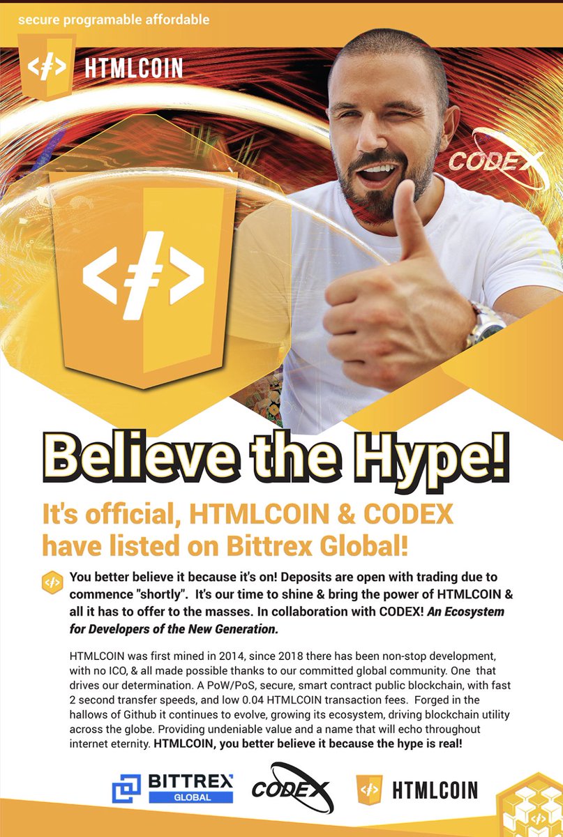 HTMLHODL's tweet photo. @blockchainedbb #HTMLCOIN $HTML https://t.co/vvPrQFG96d
