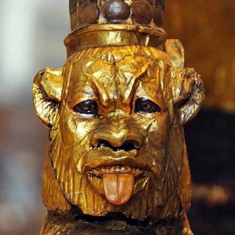 Global_Folder's tweet photo. A detailed image of the god Bes, a dwarf with lion and human features, protector of pregnant women, newborn babies, and the family. Found on one of the chariots of Tutankhamun (KV62) Now in the Egyptian Museum, Cairo. https://t.co/AsIpBCUkgX
