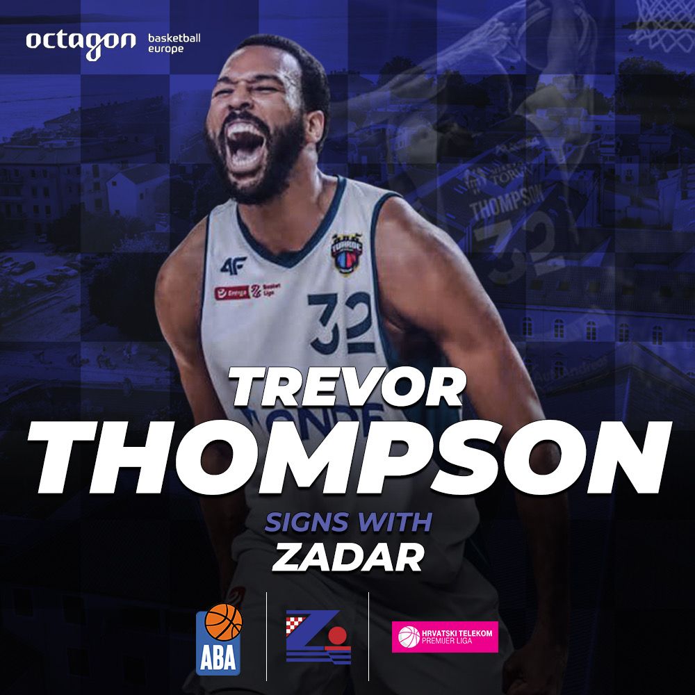 VarlasOCT's tweet photo. After a dominant start early in the season with Torun, the American big man Trevor Thompson has signed with the historical ABA League club Zadar! Time to level it up and make the whole season a statement! #Octagon https://t.co/nXimvvcol6