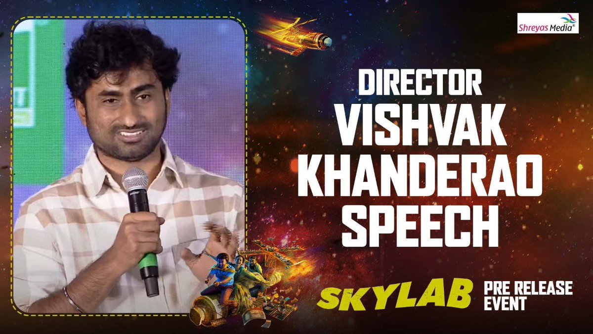 vamsikaka's tweet photo. Director @VishvakKhander1 calls #SKYLAB a unified effort and thanks to everyone for involving in a story that needs to be told.

▶️: https://t.co/pIbrzO8OsE

#SkyLabPreReleaseEvent
#SkylabOnDec4th https://t.co/O1dPWkKKCm