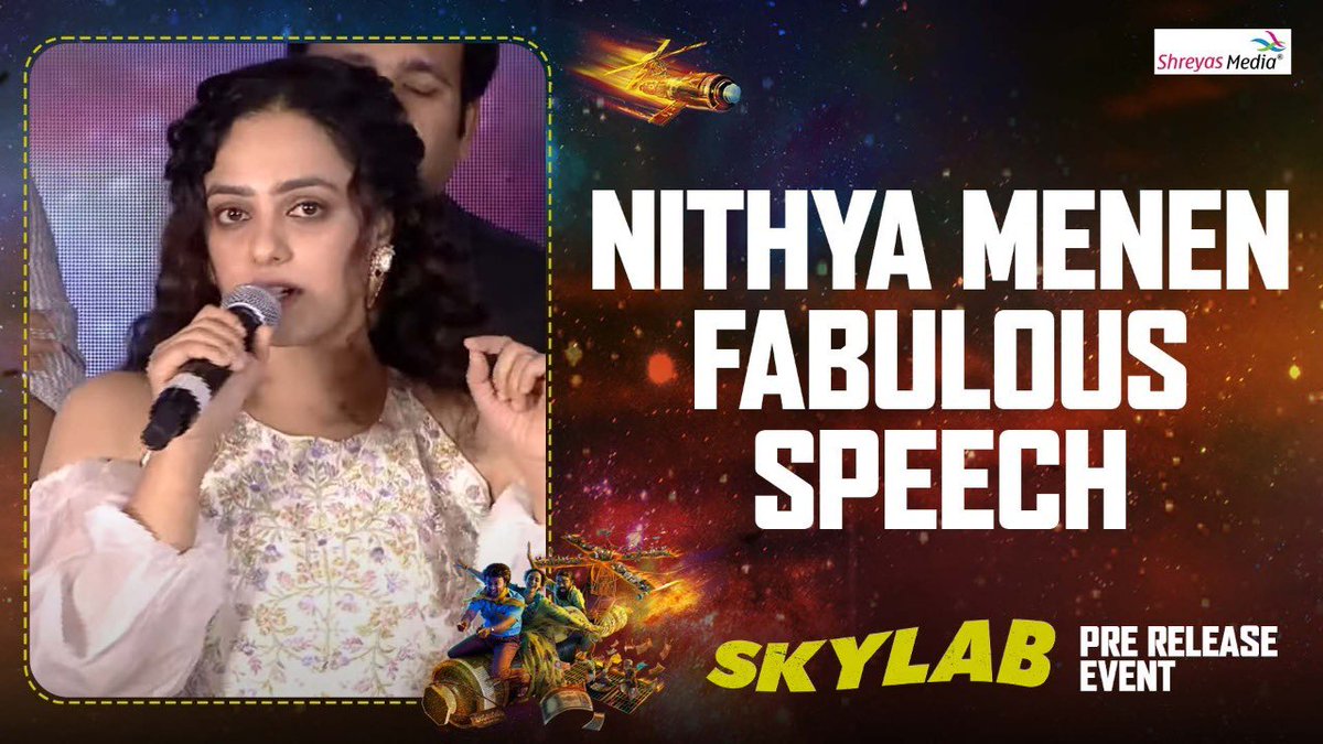 vamsikaka's tweet photo. @MenenNithya gets emotional at the #SkyLabPreReleaseEvent and calls the team and their efforts par excellence.

▶️: https://t.co/Jj12azCDUl

#SkylabOnDec4th

@ActorSatyaDev @eyrahul @prashanthvihari @Prithvi_sp @bytefeatures #NithyaMenenCompany @adityamusic @shreyasgroup https://t.co/nMsj1DYcUx