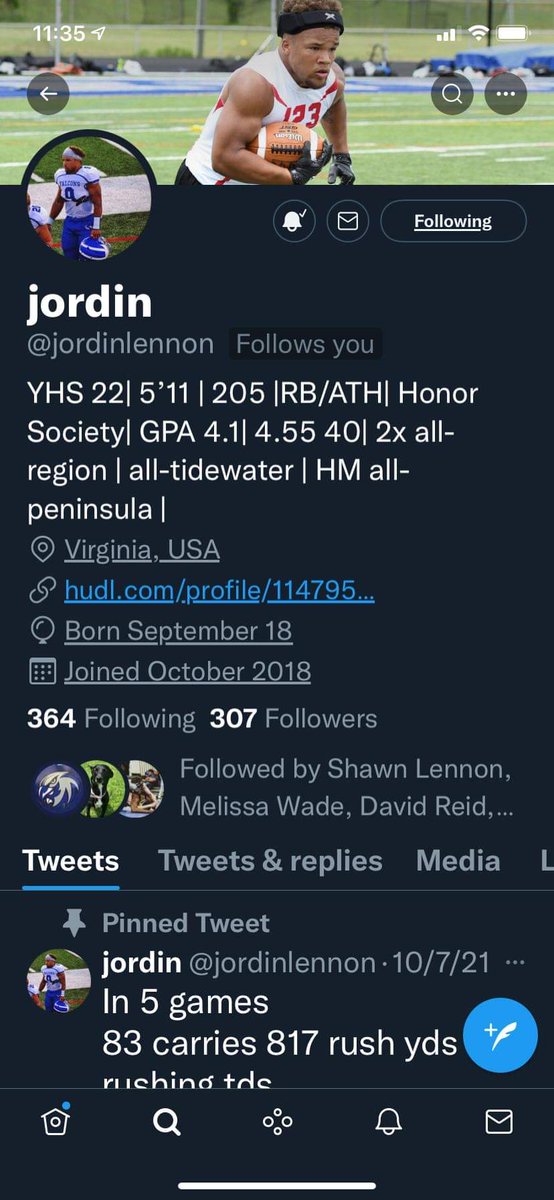 blackteach2all's tweet photo. A 4.1 GPA at York High School is a feat in itself. This young man is unbelievable. All college coaches should be beating down his door. @vick757 ..
A future Hokie? https://t.co/Wze1O1HdCb