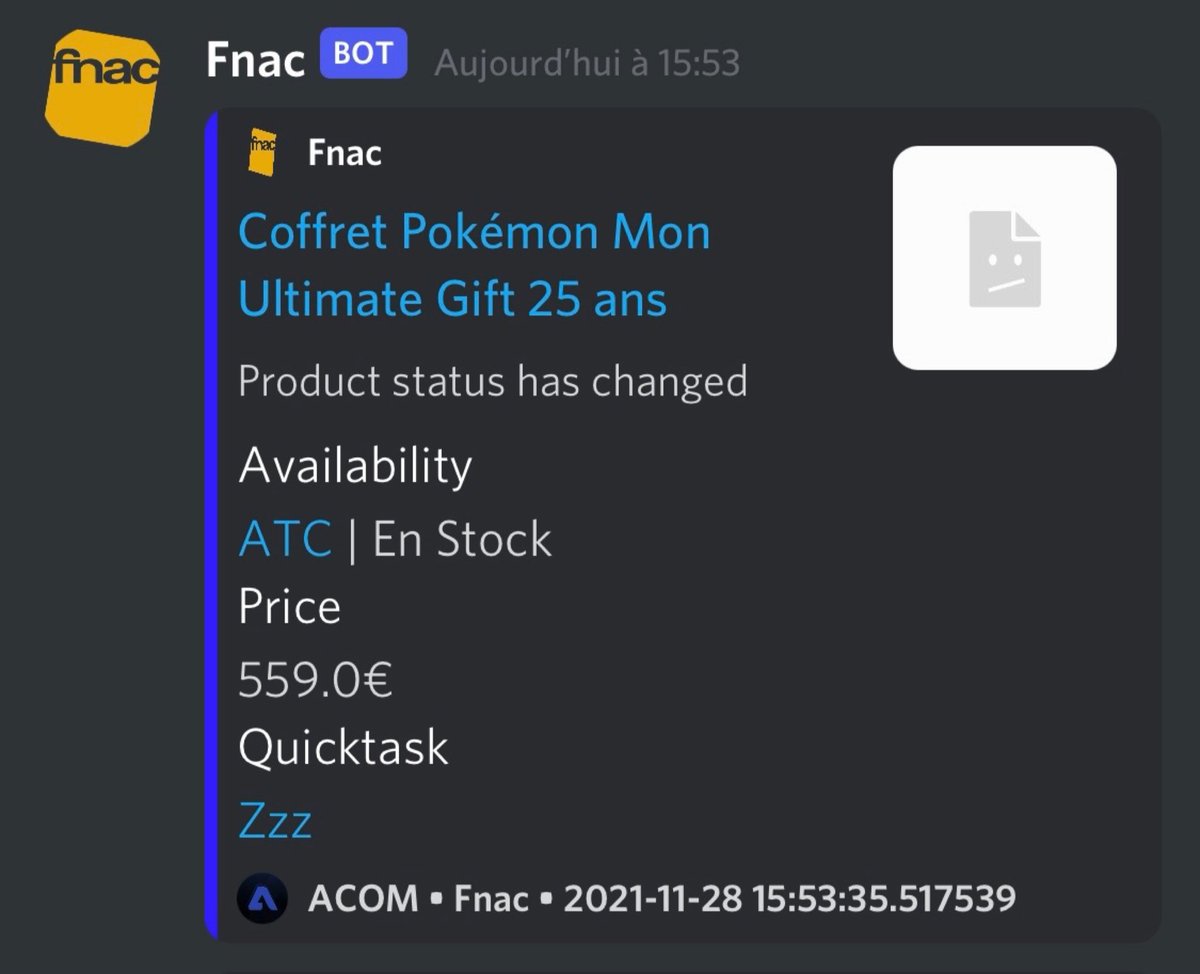 ACOMonitor's tweet photo. Fnac Killer 🎯

Les membres ont pu prendre une bonne partie du stock pour 135€ et non 559€ 😈 

1x Random RT aura peut être un early access pour le prochain restock 🍀 https://t.co/lXdIkMH1DQ