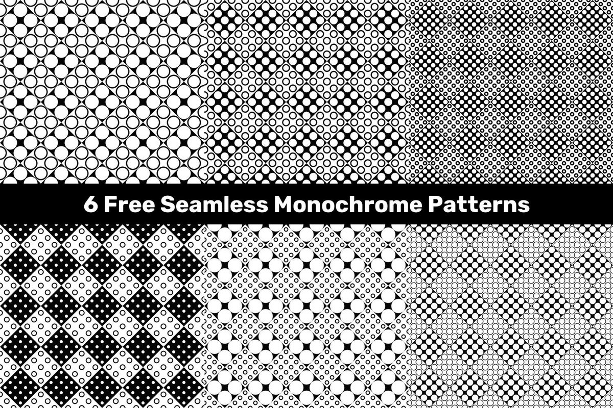 DavidZydd's tweet photo. 6 Free Seamless Monochrome Patterns https://t.co/XMYoT1jIxm  #FreePatterns #seamlessgeometric #seamlessgeometry #freebie #free #flyerbackground #polkadot #FreeVectorPatterns #FreeDesign #repeatingpattern #freebie https://t.co/4d2749AThj