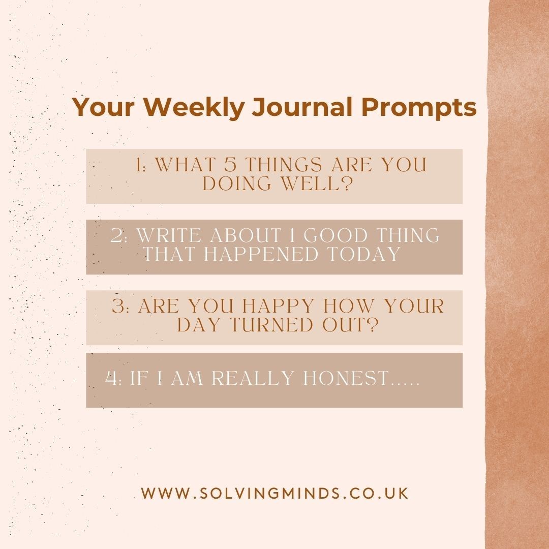 solvingmindsuk's tweet photo. Journal prompts can be a beneficial way to start writing a journal.
Below are some suggestions.
If you missed it have a a read of my blog 'The Fundamentals of Journaling' to get an understanding of the benefits of writing a journal - https://t.co/VssiJ6WU8B
#journalprompt https://t.co/14bkIMk4nq