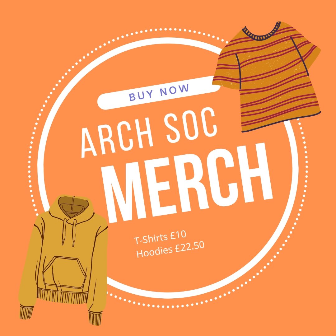 Arch Soc t-shirts and hoodies out now! Order one here: su.sheffield.ac.uk/events/id/744-…