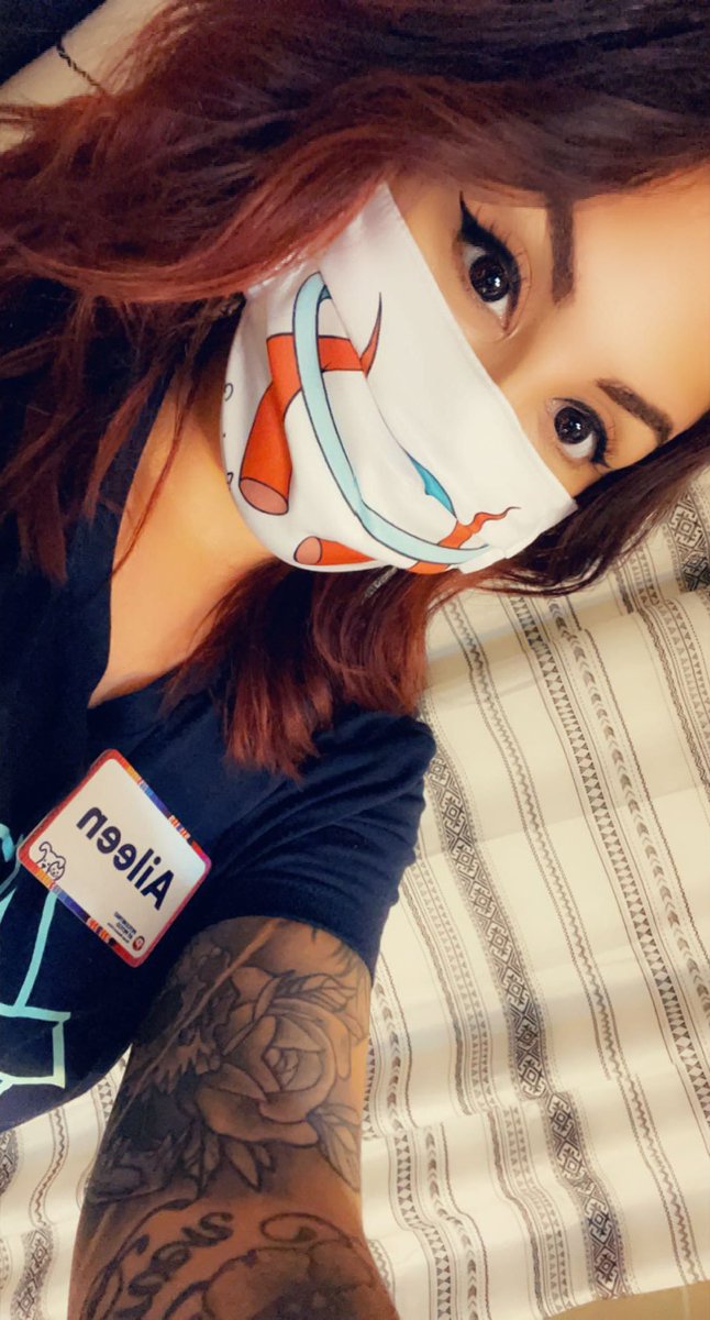 aileendl86's tweet photo. My new awesome mask … If they have to be worn I may as well look cool with it on! Merch from @JenningsBrower https://t.co/P9RKQTCpi5