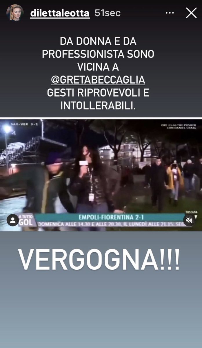 Vergognoso e inaccettabile  nel 2021 una donna al lavoro ancora deve subire queste cose? Ma ancora più vergognoso il giornalista in studio che dice “ non te la prendere”…. Vorrei vedere se fosse stata la figlia o la moglie se direbbe la stessa cosa 😡solidarietà a Greta