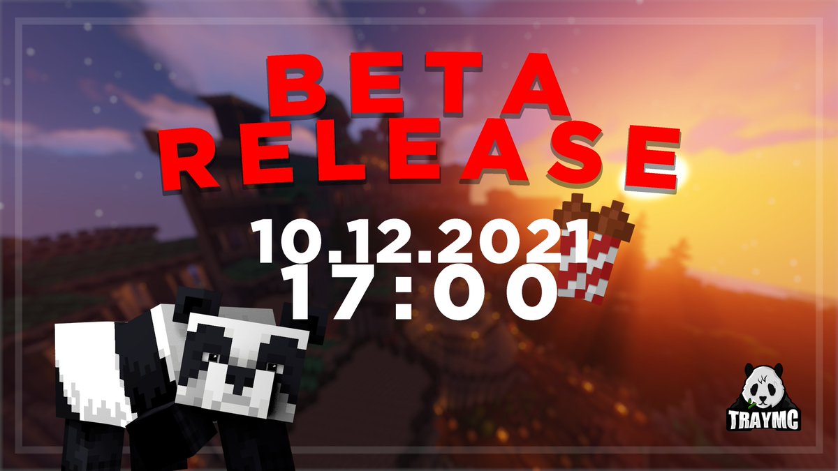 » Release | 📢

TrayMC öffnet seine Pforten am 10.12.2021 um 17:00 Uhr! 🤠

Zum Release wird es einen Stream geben, welcher ca. 15 Minuten vorher beginnen wird.👨‍💻