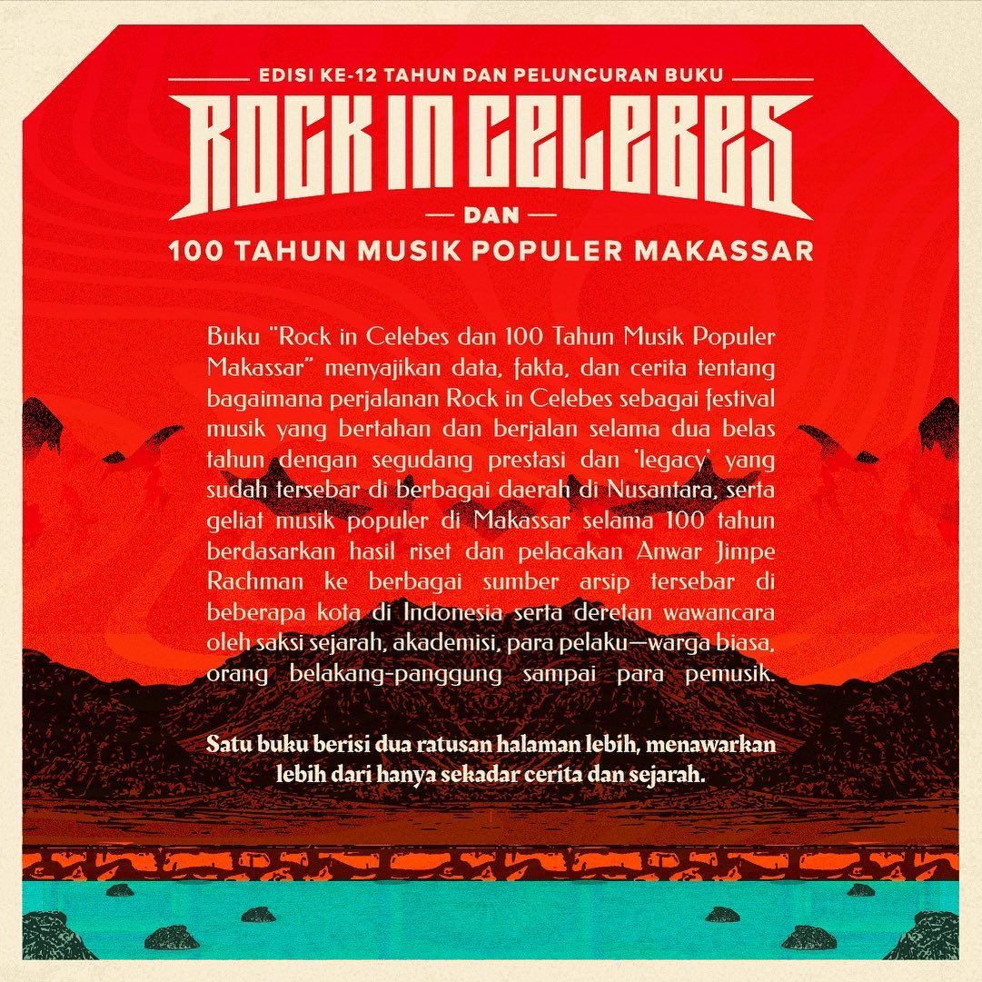 RockInCelebes's tweet photo. Ada banyak yang kami sajikan dalam buku "Rock in Celebes dan 100 Tahun Musik Populer Makassar”. Mulai dari sejarah dan fakta musik dari waktu ke waktu, juga kesaksian dari berbagai pihak terkait berkat penelusuran mendalam oleh penulis Anwar Jimpe Rachman (@thejimpe) https://t.co/A01ImIfL6r