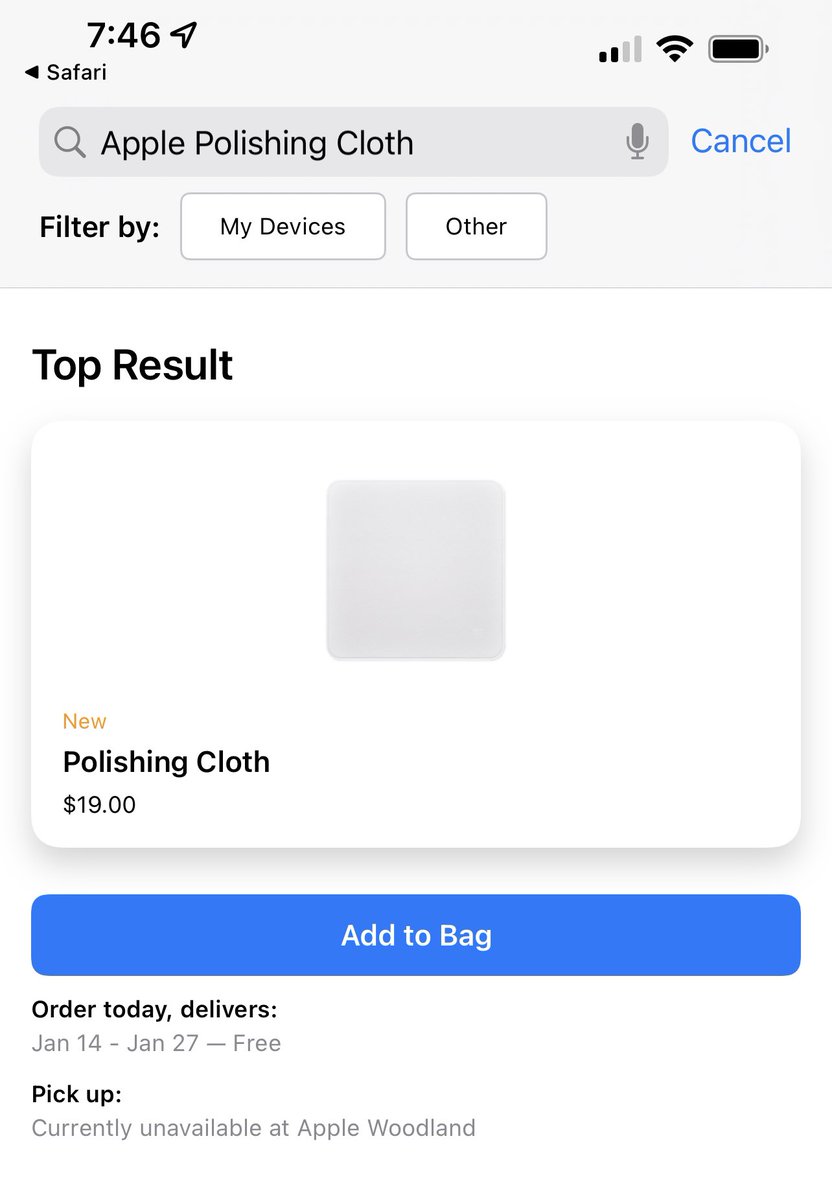 tdjgordon's tweet photo. @ParkerOrtolani You forgot the NEaw Apple Polishing Cloth for just $19.00 in your recent 9to5 post of things not to buy for Apple enthusiasts for Christmas. https://t.co/o5EWZhkpsa