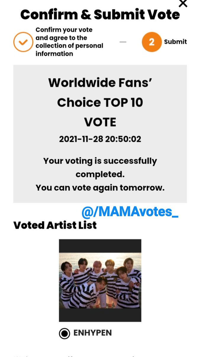 MAMAvotes_'s tweet photo. 5 votes casted for #ENHYPEN congrats🎉 @ENHYPEN_members https://t.co/eGd53jJ2bz