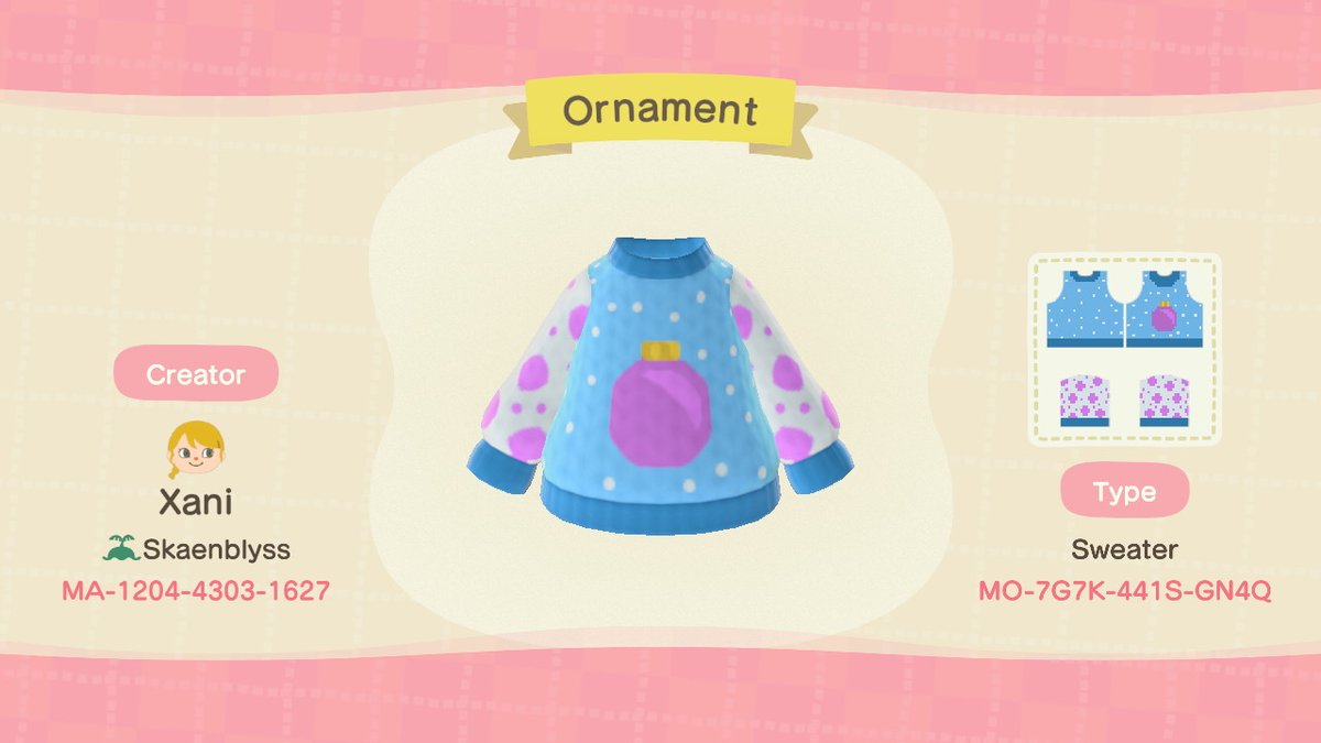 skaenund's tweet photo. Colourful festive sweaters <3 #toyday #acnhdesign #AnimalCrossing #ACNH #NintendoSwitch https://t.co/tzzO0MxEG7