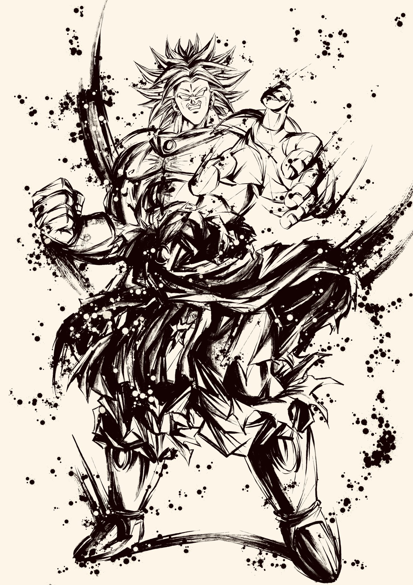 かず 悪魔 ドラゴンボール ブロリー 墨絵 イラスト T Co Nqr6xpeqns Twitter