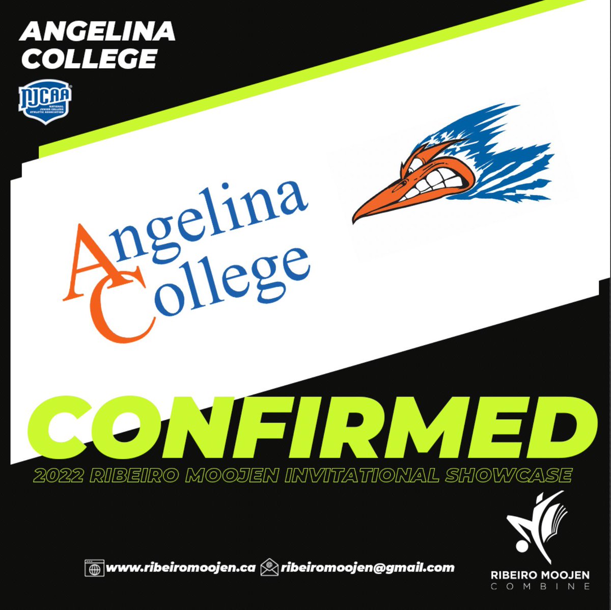 FredMoojen's tweet photo. One more NJCAA 1 confirmed to come recruit at our showcase in Montréal January 8-9.
Angelina College is ranked #12 in the nation. #RMCombine #RMShowcase #showcase #montreal #quebec #njcaa #ncaa #usports #allLevels https://t.co/KwabYw57wg