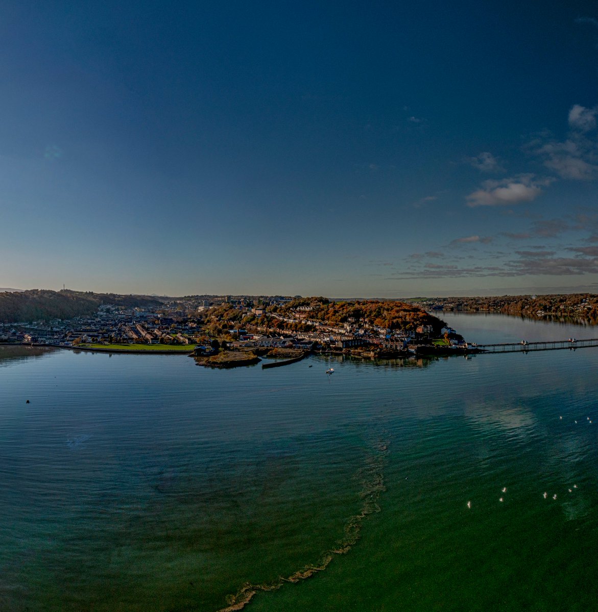 #PortPenrhyn in the early winter sunshine. 👉👉👉 P A N O R A M A ------------------------------------- #drone #photography #Wales #cymru #gogleddcymru #bangor #bangorwales #northwales