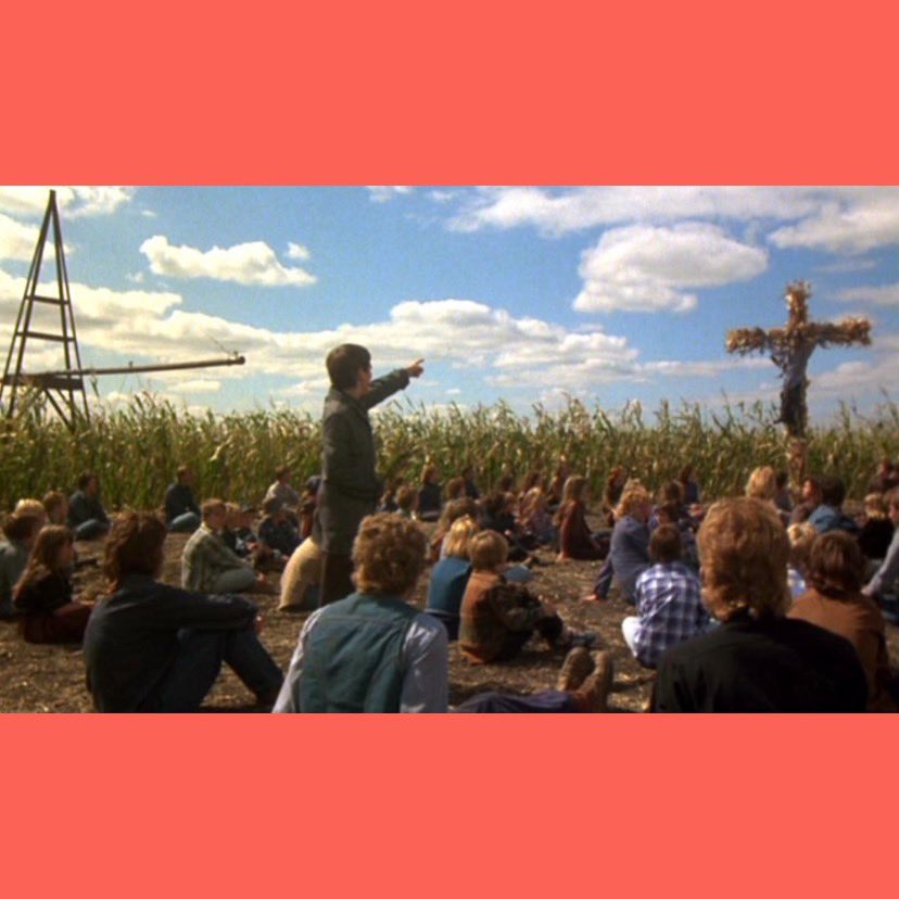 MaticSpace's tweet photo. Children of the corn (1984) 
Terrified the living daylights out of me as a child . Still wanted to be part of Isaac’s little gang tho . 

‘Don't just stand there! Seize him! Punish him! The Lord has chosen me as the bringer of His word and the giver of His laws!’
#horror https://t.co/nAkbkYo3Hw