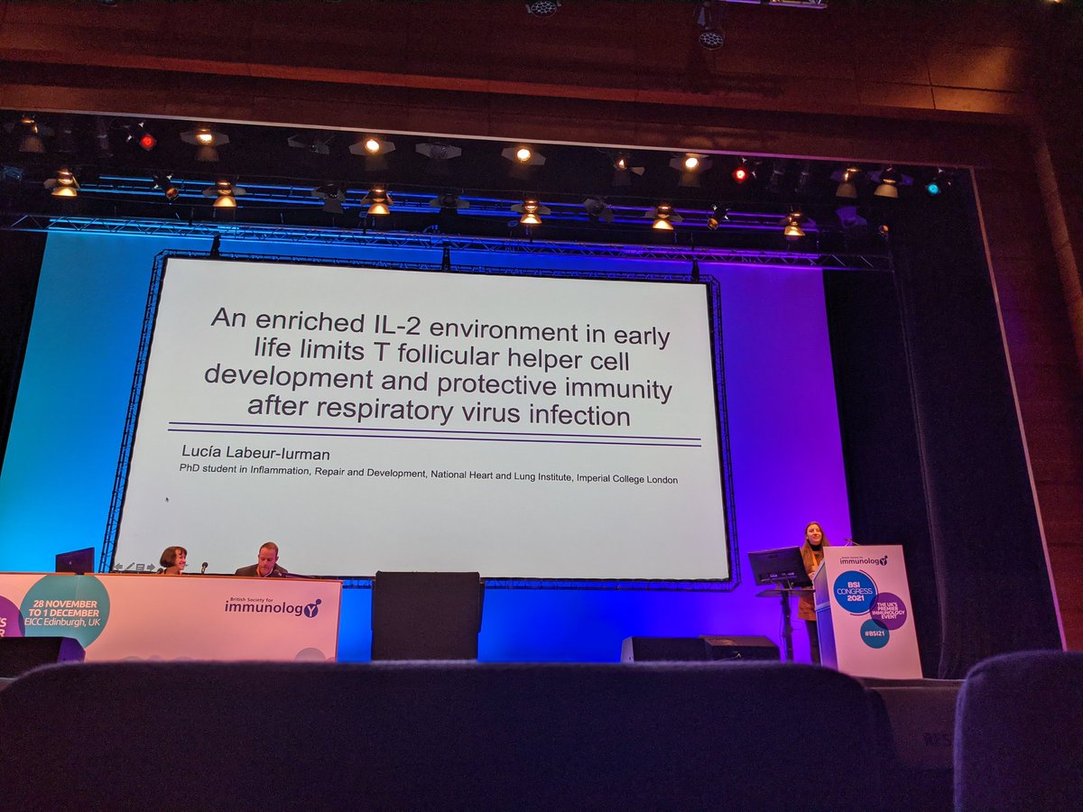 HarkerImmuno's tweet photo. Fantastic job by @LLabeur presenting in the PhD brightsparks session at @bsicongress #BSI21. Proud supervisor feelings abound. 1st ever external talk. Amazing. https://t.co/HBxCIIrZhO