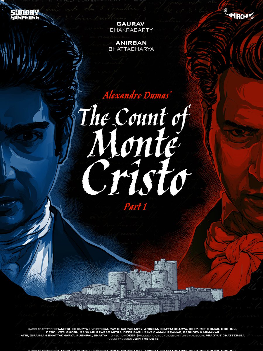 PradyutChatte11's tweet photo. Sunday Suspense এ আজকের গল্প..
Alexandre Dumas এর "The Count of Monte Ctisto" Part 1
Music Production and Sound Designed by Pradyut Chatterjea

আজ উপরি পাওনা অনির্বাণ ভট্টাচার্য 
এবং গৌরব চক্রবর্তী।

আজ রাত ঠিক ১১টায় Mirchi Bangla 
#radiomirchi #mirchibangla #SundaySuspense https://t.co/SKcDYRMn6m