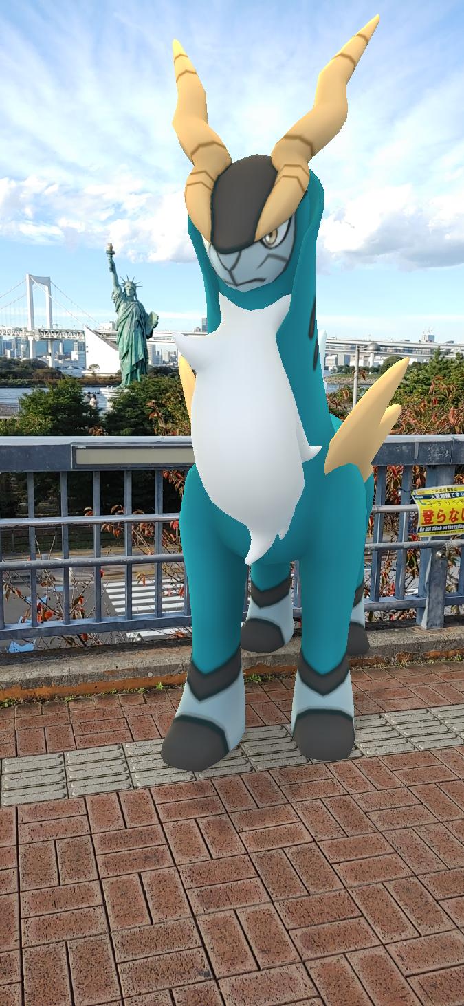Mistery4705 ポケモンgo 11月まとめ 11月 ポケgo では光のフェスティバルなるイベントが開催 その期間 レイドにてコバルオン テラキオン及びビリジオンなる 聖剣士ポケモン を初get 後日記念にお台場で撮影 お台場自由の女神像 ポケモンgo