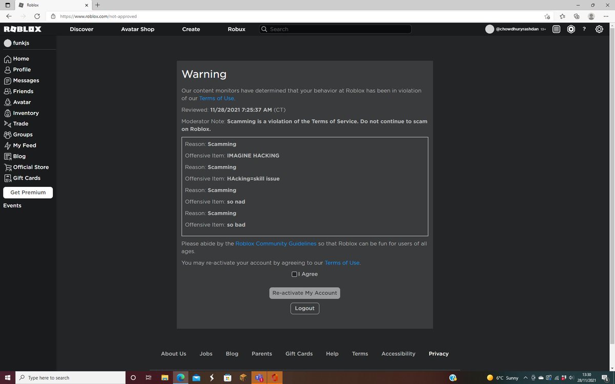 rashdan65073732's tweet photo. @Roblox roblox you have to do something about hackkers i got a warning for reporting a hacker plz fix https://t.co/OTRz9a8762