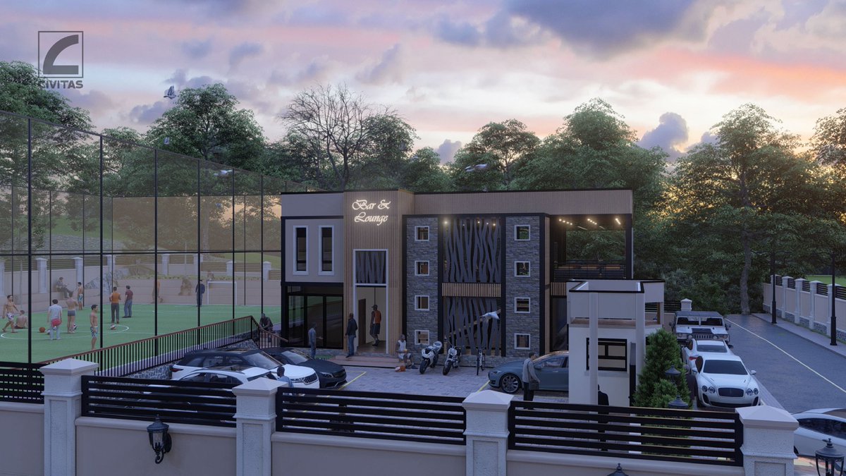Civitasdesign's tweet image. Turf soccer pitch with a gym, bar and lounge with support facilities such as ; Kitchen, toilet, changing rooms and  toilets, management office, walkways parking, gate house, gazetted soccer mini-pitch of 30x16m (5-a-side standard pitch)
Steel frame Building.

#steelframedesign