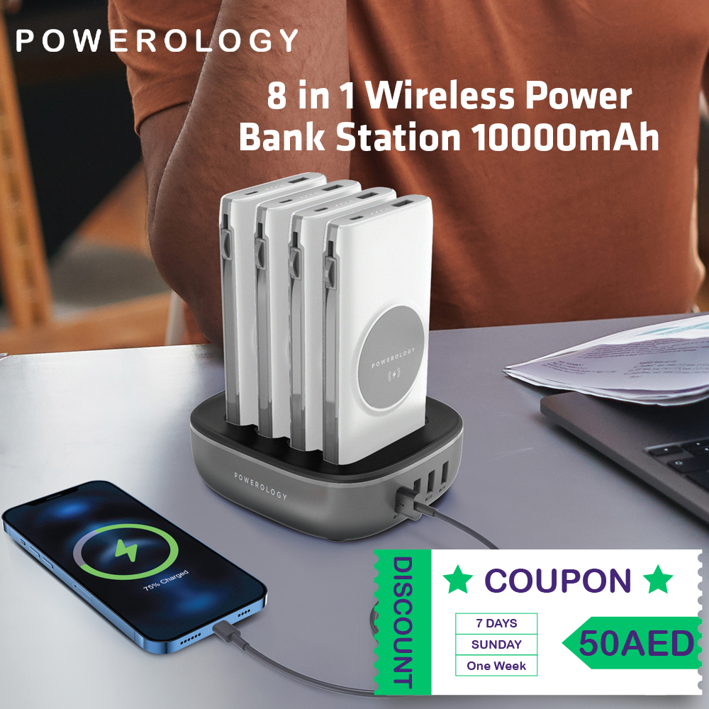 GDukkan's tweet photo. enjoy exceptional style with high-quality #Godukkan #Deal of the day #Coupon 50 AED
#Powerology 8 In 1 Wireless Power Bank Station 10000mAh With Built-In Cable ( Lightning & Type-C ) PD 20W - Blue
https://t.co/N77G8meFF8
#powerology #powerbank10000mah #powerbankwireless https://t.co/yoJoBYWIma