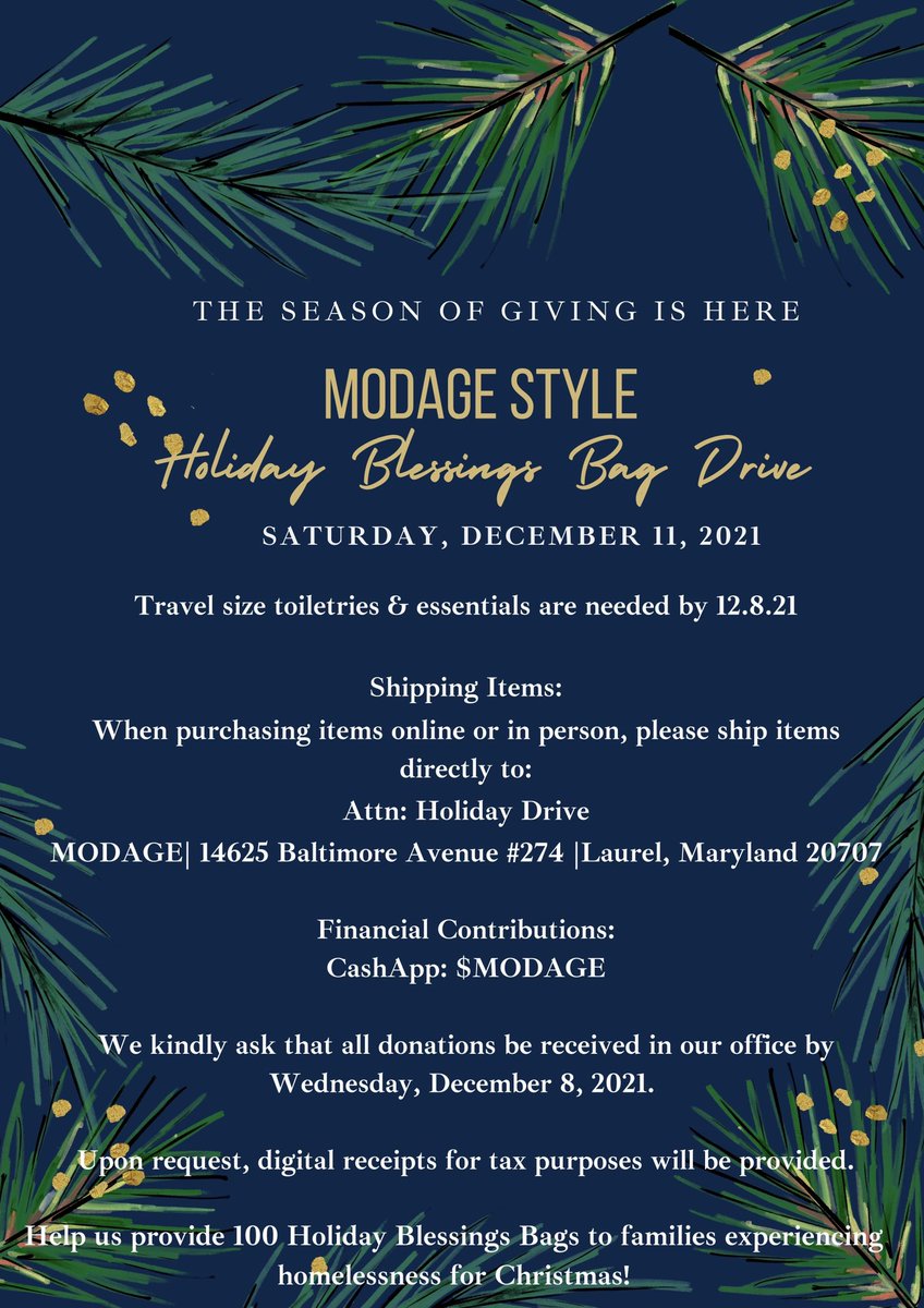 Modage_Style's tweet image. Help us reach our goal of creating 100 Blessings Bags for families in need this holiday season 🎄🎄