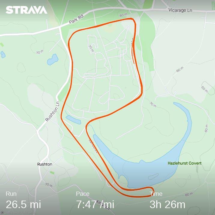 Oulton Park #marathon finished in the snow ❄️ 🏃‍♂️ Quite enjoyed doing the 10 laps rather than one long course 😊 #Brathay10in10