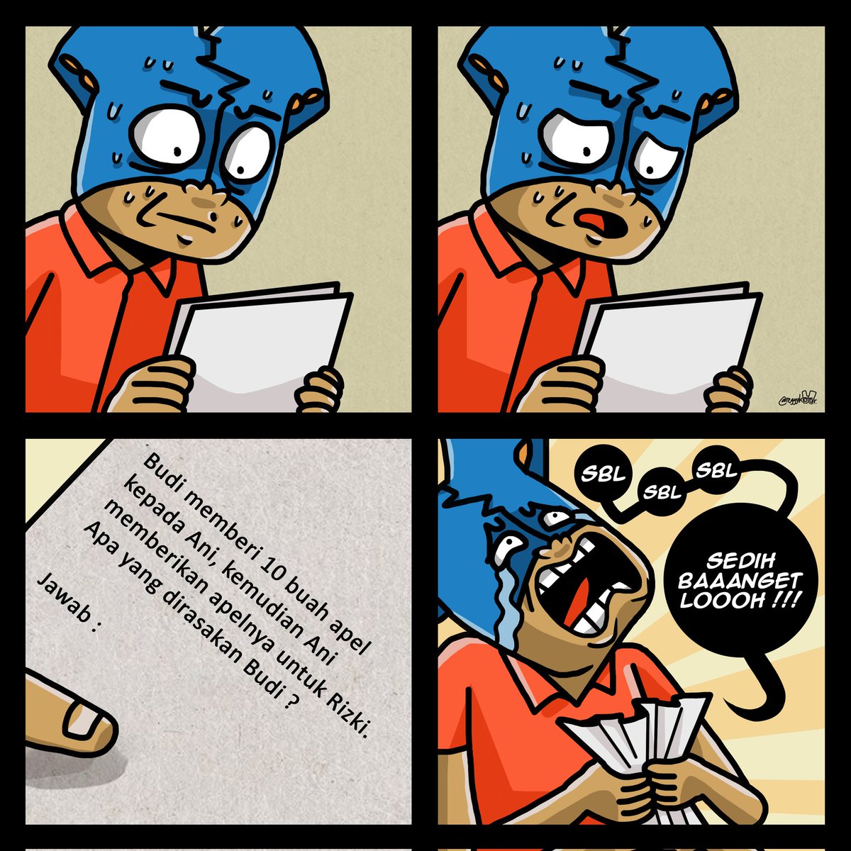 kolormania's tweet photo. Kasian si budi...
.
#kolorman #comicstrip #komik #komikinajah #quiz #sad #question https://t.co/CfCivG1LnQ