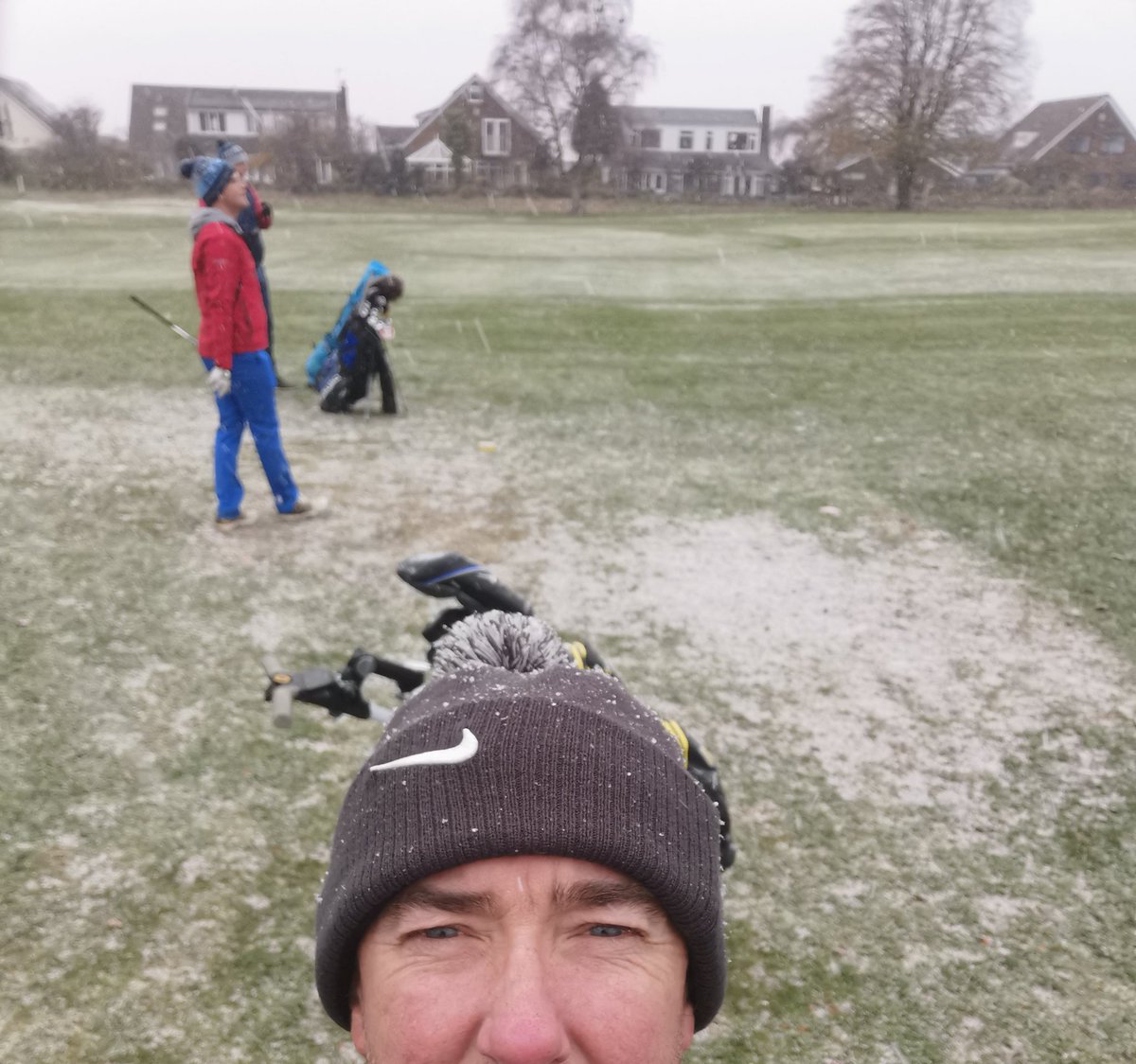 mikejam72's tweet photo. Managed a quick 8 holes @MarlandGolf this morning before being snowed off. Stark contrast to 7 days ago in Spain 🤦‍♂️ @golfmatestravel https://t.co/G574wGdQgT