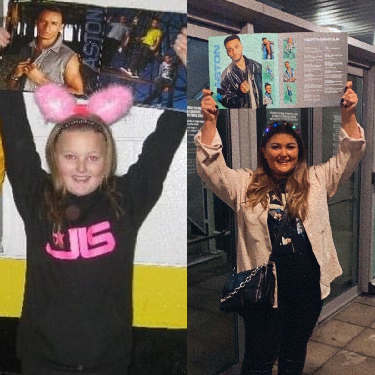 What a fan! Been to all <a href="/JLSOfficial/">JLS</a> concerts has our <a href="/lucejane29/">luce wha x</a> 
Photo took 10 yrs apart! <a href="/AstonMerrygold/">AM</a> <a href="/AOArena/">AO Arena</a>