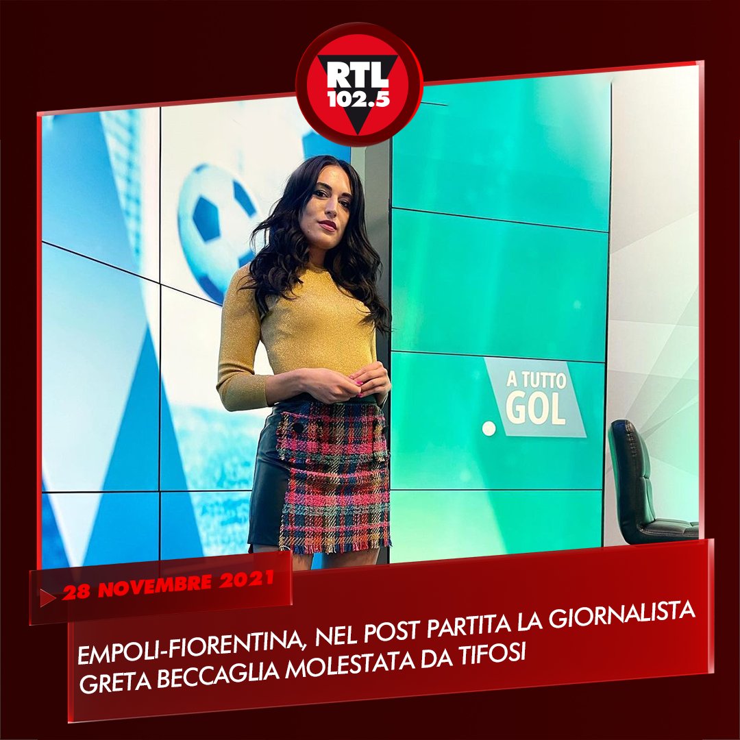 rtl1025's tweet photo. 💥 I giocatori e i tifosi avevano dedicato la partita alle donne vittima di #violenza 

❗ Fuori dallo #stadio la giornalista #GretaBeccaglia è stata molestata fisicamente dai tifosi, questo mostra come certi ambienti siano ancora tossici e #sessisti https://t.co/r2paUU1Rb3