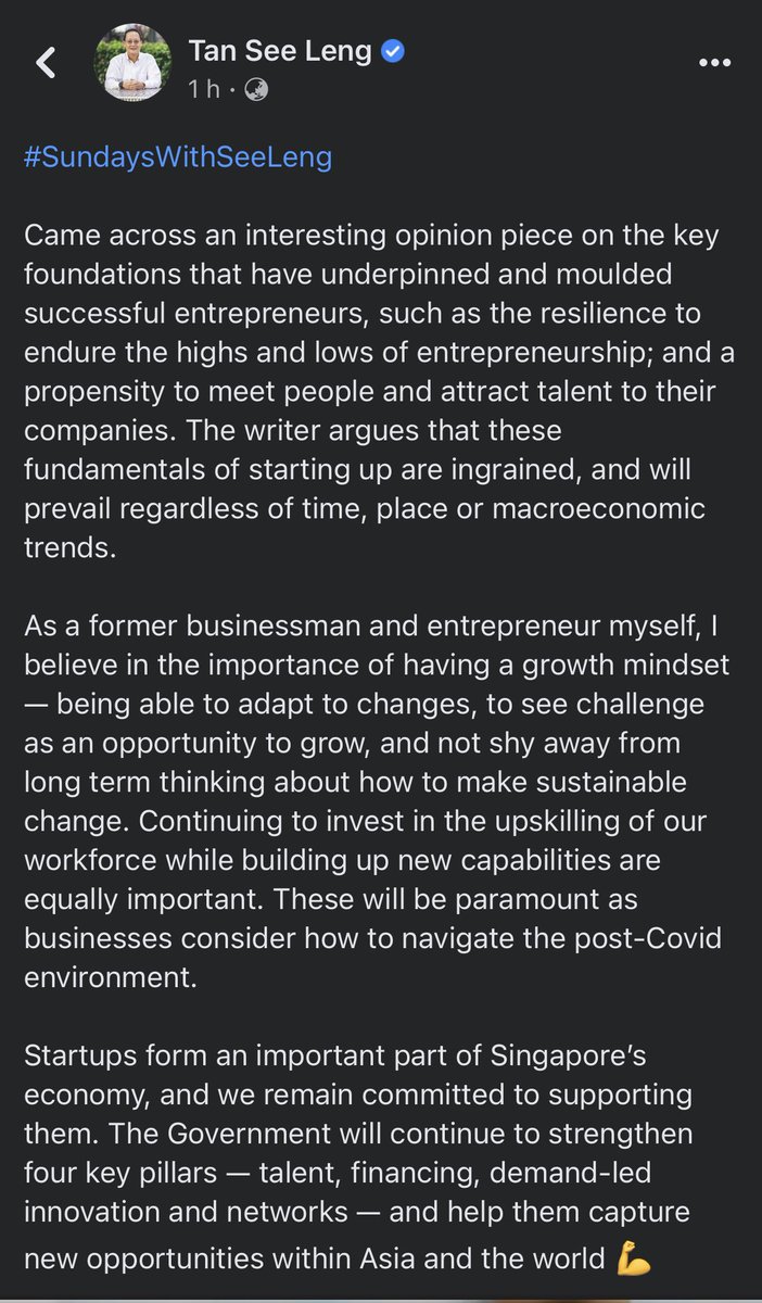 pranmaz's tweet photo. Indeed a privilege &amp; an honour to see Singapore's Minister of Manpower, Dr. Tan See Leng, read &amp; share my @BusinessTimes Opinion Piece about startups &amp; entrepreneurship. Glad to see it being relevant and resonating 🙏 https://t.co/UuwrKNMDYO