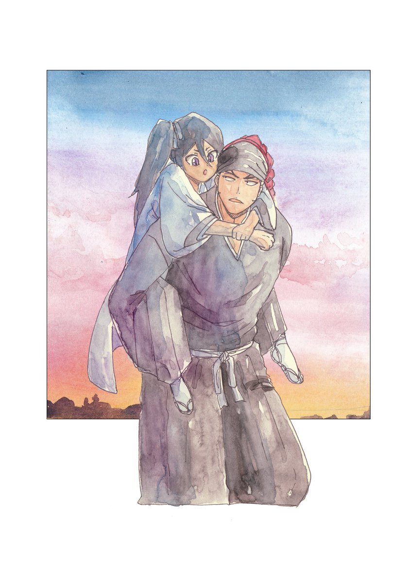 この髪型でのおんぶを描きたかった...!