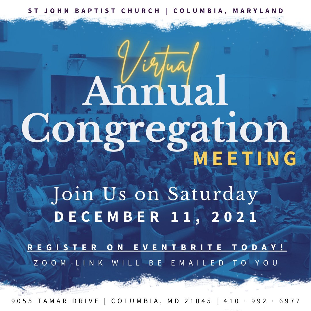 Join us Saturday, December 11th for our Virtual Annual Congregation Meeting. 

Register here: …ualcongregationmeeting.eventbrite.com