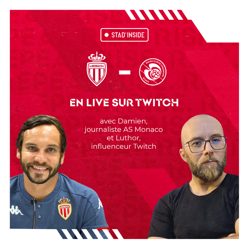 AS_Monaco's tweet photo. ๐บ #StadInside
โช๏ธ๐ด En live avec @luthorYT pour suivre le match face ร Strasbourg. C'est maintenant !
โฃ #ASMRCSA