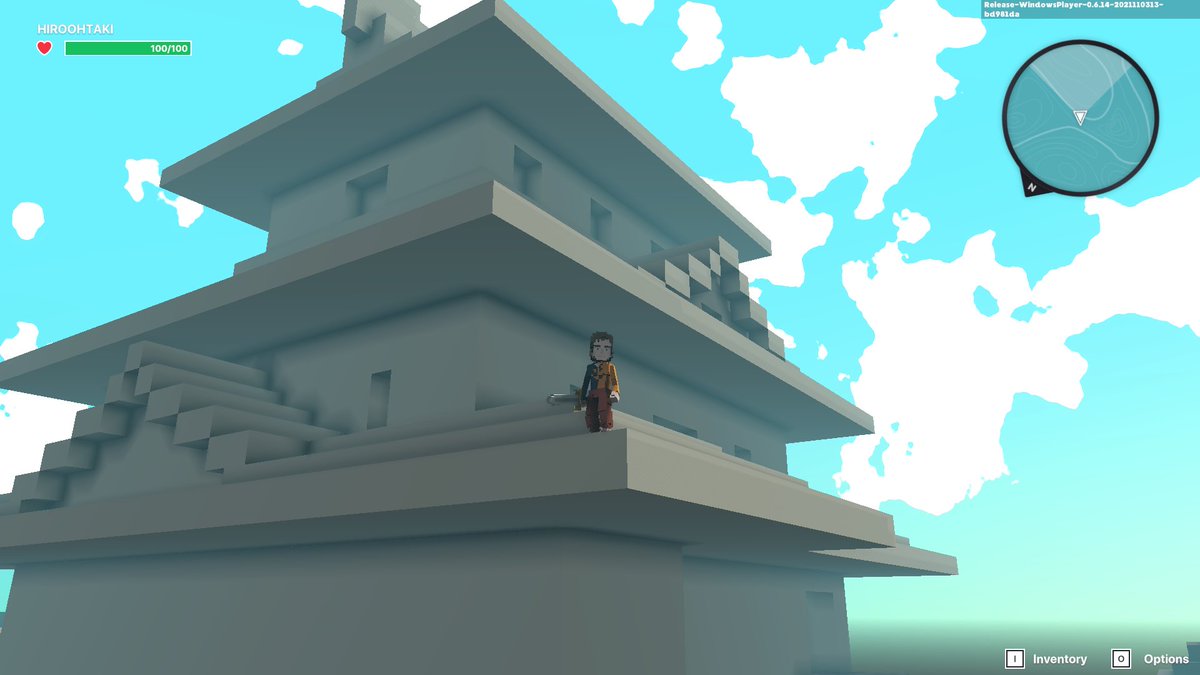 hiroohtaki's tweet photo. sandbox進捗。ハリボテの城だけど建ててみた！スケール感は掴めたのでこれから建物とか小道具とか大量のアセットを作ることになりそうです。城建てるとかロマンしかない！笑

楽しい☺️

#SandBox https://t.co/KpffYuHHtc