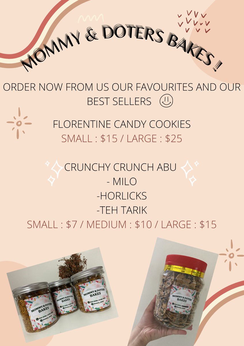 hanishelda's tweet photo. Helluu 👋🏼🙋🏼‍♀️ We are open for order for our sweet Florentine candy cookies &amp; Crunchy crunch Abu flakes! 🤍 Spread the word. *DM for more info* 

Also do check us out in our Instagram : @mommyand_doter https://t.co/p1kXRMPTpI