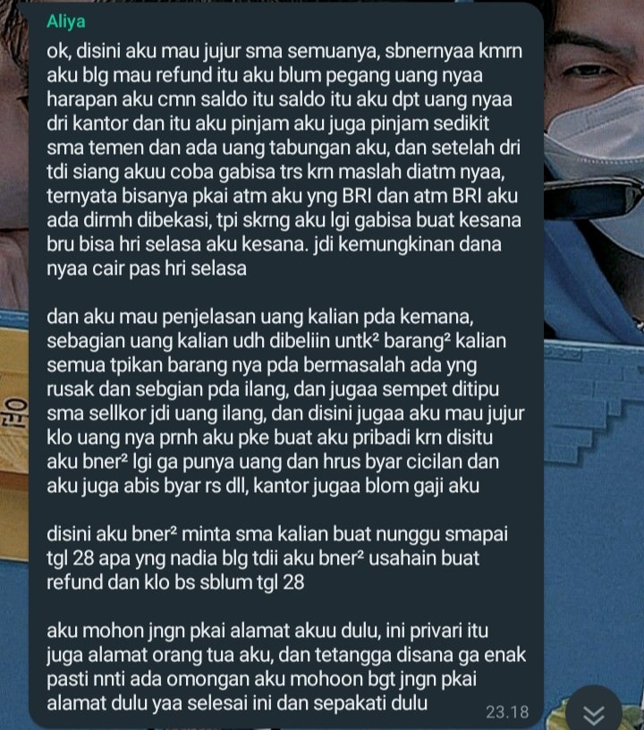 clyst1903's tweet photo. -PENIPU yang punya banyak line a thread!!!!
Mengaku usia 21 tahun, padahal usia 13 tahun (bocil) 
menipu sebagian besar member go kpop, 
Untuk ADE ALIYA " GA USAH BACOT,BALIKIN DUIT KITA, NILEP DUIT ORANG KOK BANGGA!!! 😡😡 https://t.co/FtoxeOczrM