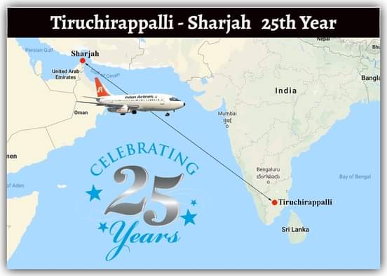 We are going to celebrate the Silver Jubilee of the direct flights between Trichy 🇮🇳 & Sharjah 🇦🇪. Many touching facts & histories behind this. Stay with us for update. #Tiruchirappali_Sharjah_25thYear @sharjahairport @gcaauae @airarabiagroup @FlyWithIX @TataCompanies @IndiGo6E