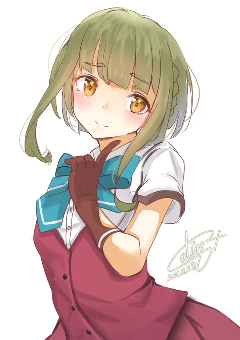 塗り方を変えて高波ちゃん!かも🤗✨

#艦これ版深夜の真剣お絵描き60分一本勝負
#艦これ版真剣お絵描き60分一本勝負_20211128  #艦これ 