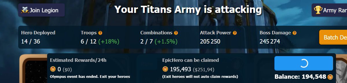 Grutorel's tweet photo. @EpicHeroio win 251,94$ in 48h
investissement: 5500$ (not optimized)
legion: titan https://t.co/3CSCWMFK27