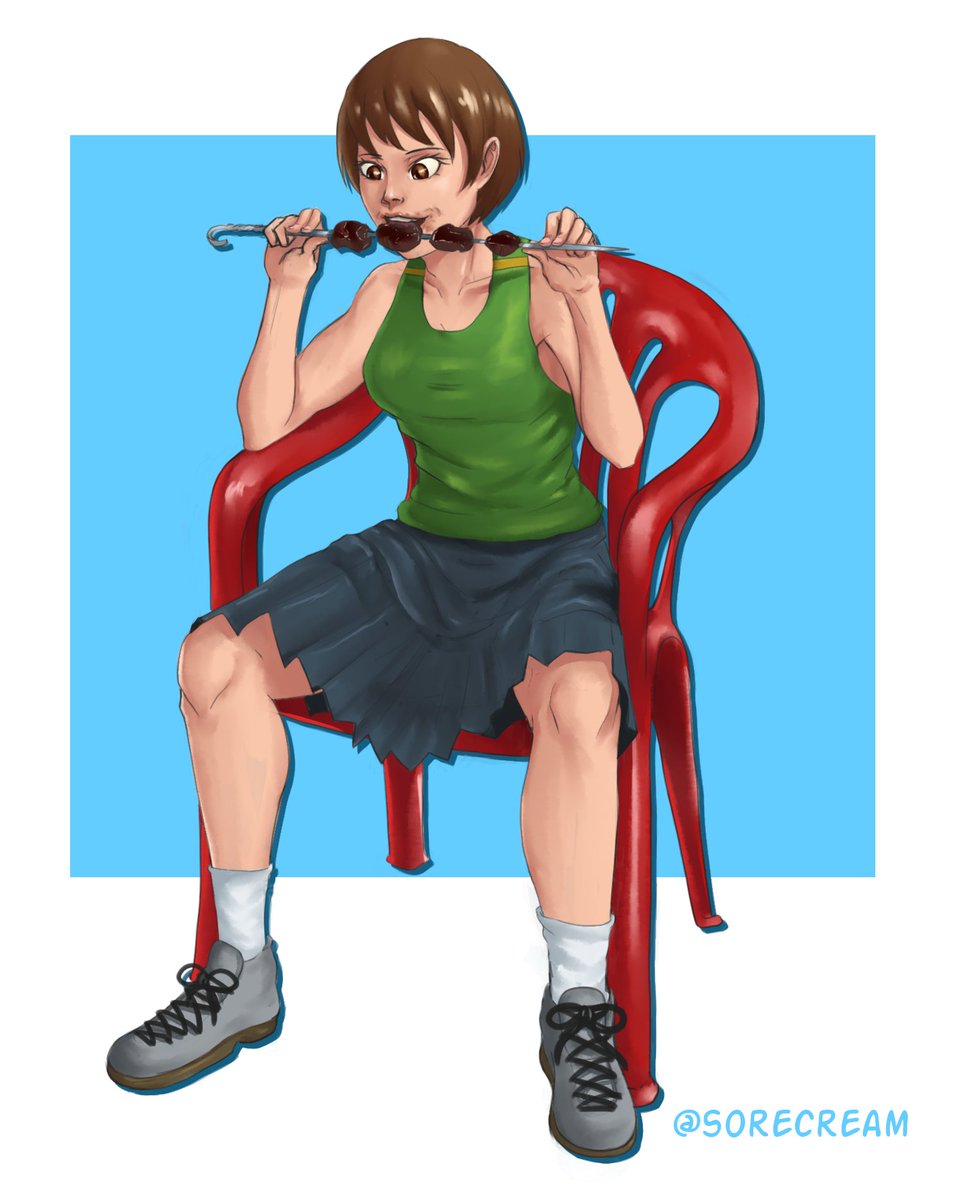 SoreCream's tweet photo. Just Chie eating. Nothing less. Nothing more.
#Persona4 https://t.co/OdWTfYxJMg