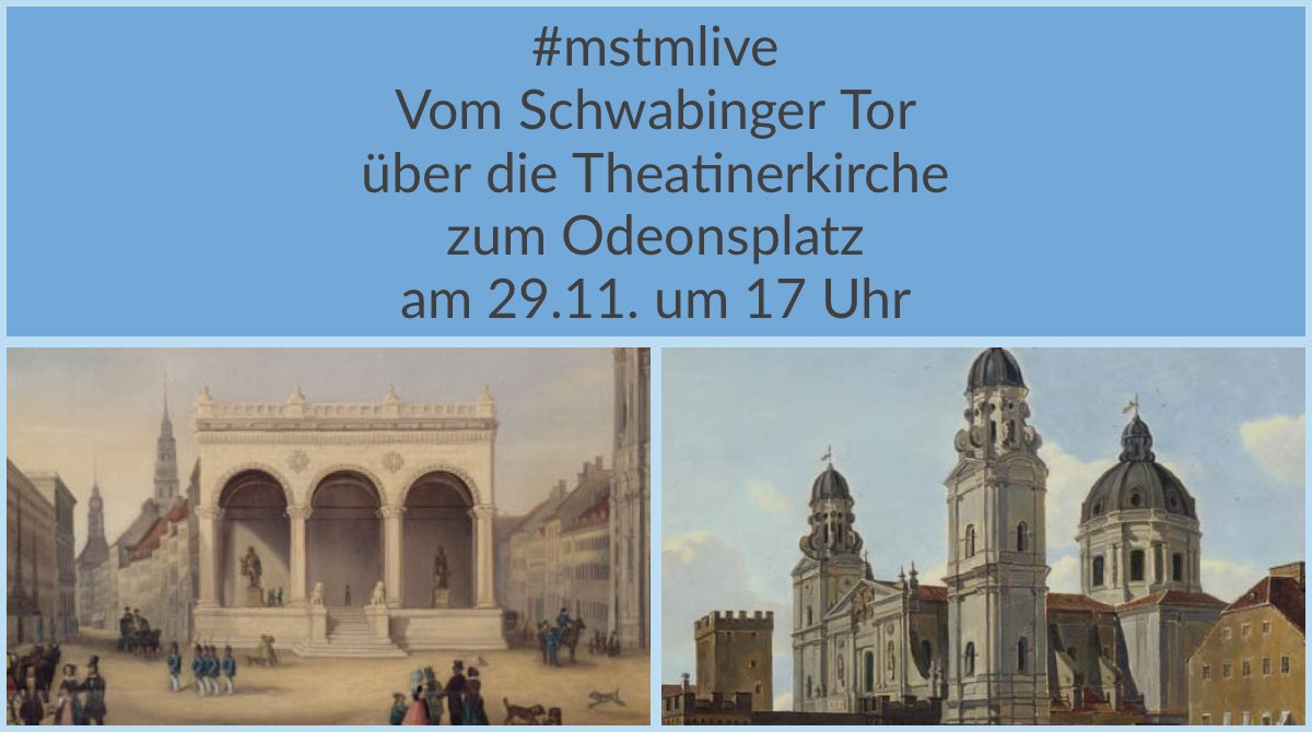 mucstadtmuseum's tweet image. #mstmlive am Montag, 29. Nov., 17 Uhr.
Wir begeben uns auf Spurensuche an einen der eindrucksvollsten Orten in der Münchner Innenstadt: 1817 muss das mittelalterliche Schwabinger Tor einem königliches Bauprojekt weichen. Wisst ihr welchem? Kommt mit! Im Instagram-Livestream.