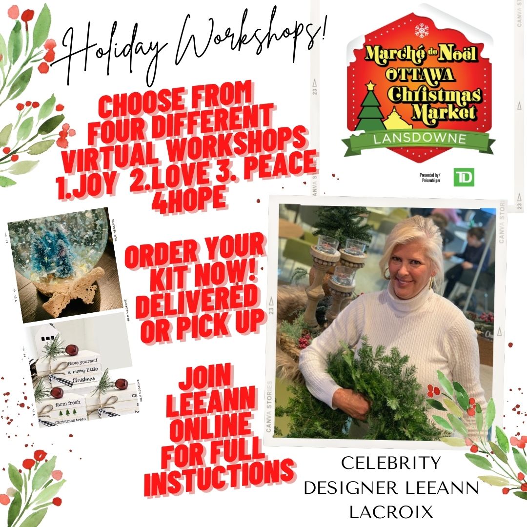 VIRTUAL holiday workshops with <a href="/leeannlacroix/">Lee-Ann Lacroix</a> and the Ottawa Christmas Market have arrived!!!❤️
These kits delivered or pick up-then follow along with Leeann as she instructs. Easy to follow.🎁✅🎯
Perfect Gift for kids to make for Grandma.
ORDER HERE:
ottawachristmasmarket.com