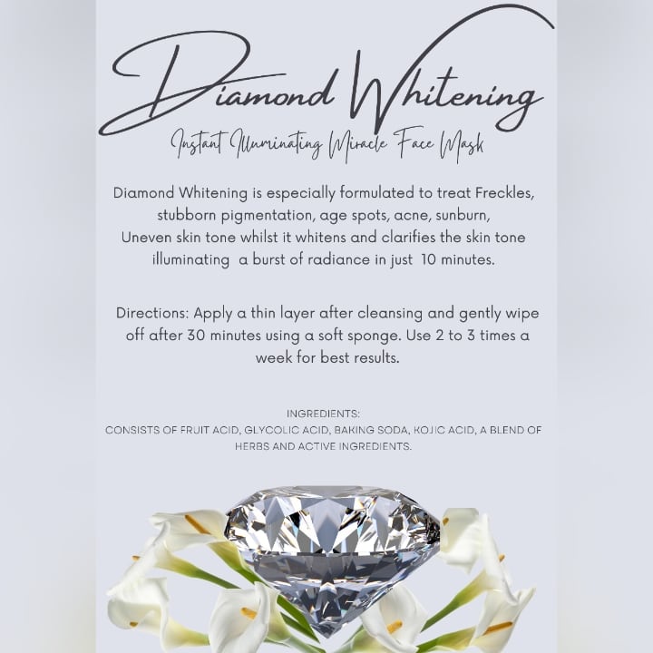 miraclefacemask's tweet photo. Diamond Whitening is especially formulated to treat freckles, stubborn pigmentation, age spots, acne, sunburn and uneven skin tone.
All the while it whitens and clarifies the skin tone illuminating  a burst of radiance in just 10 minutes.
Guaranteed to perk up tired skin. https://t.co/QGkchJxiOB